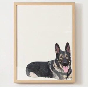 animal painting digital art cartoon style animal gift for animal loss birthday Christmas