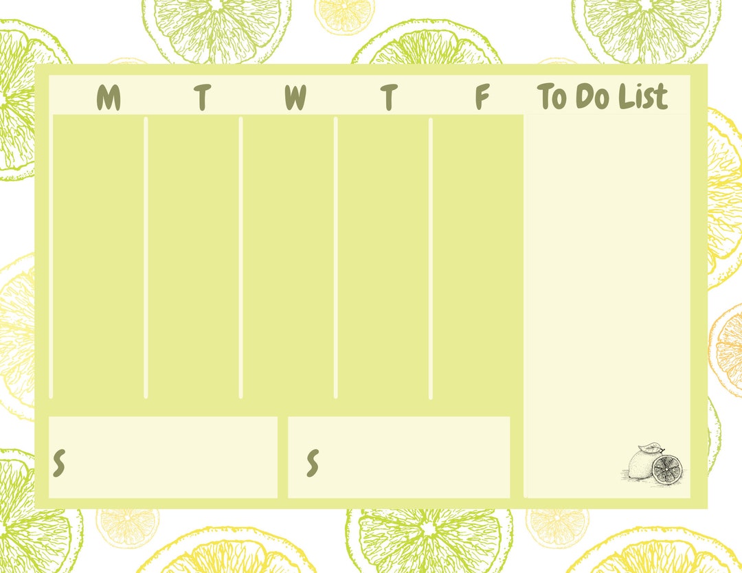 Weekly Calendar Printable - Etsy