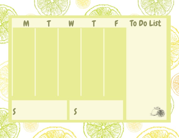 Weekly Calendar Printable - Etsy