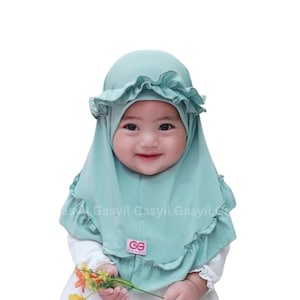 Hijab con volant per bambina da 0 mesi a 5 anni