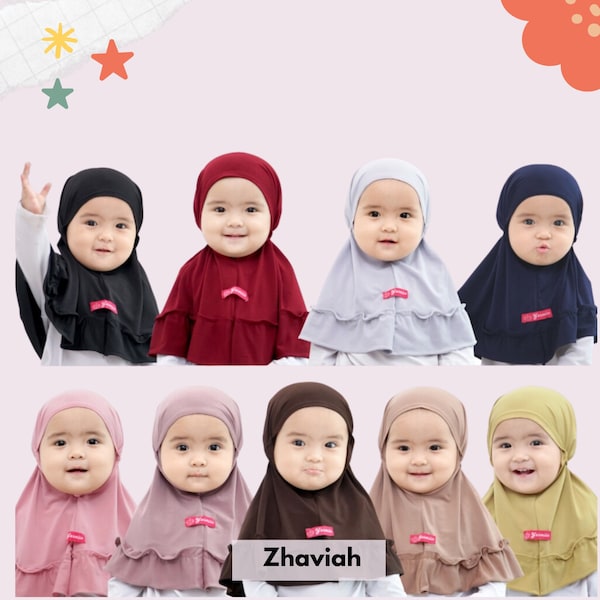 Hijab bébé musulman, hijab petite fille pendant 6 mois à 8 ans, écharpes hijab enfant pour bébé fille