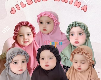 Hijab con volantes para niña de 0 meses a 3 años