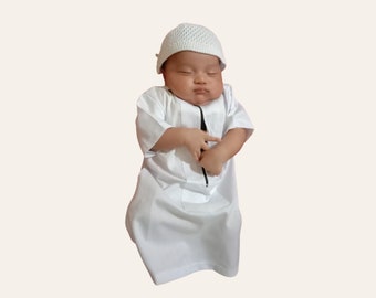 Baby Boy Thobe ODASDO Muslim Baby Boy's Prayer Outfit 3-Piece