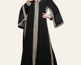 Black Abaya for Women, Lace Abaya Saudi for Pray, Abaya Dubai for Hajj and Umrah