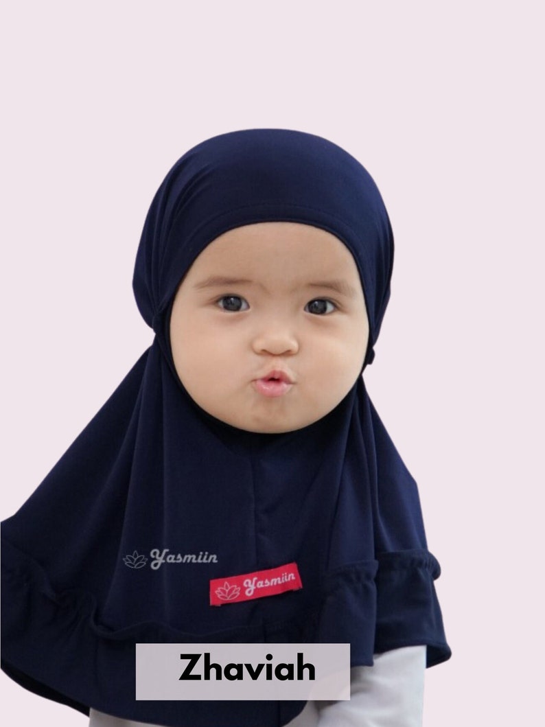 Muslim Baby Hijab, Little Baby Girl Hijab for 6 Months-8 Years, Child Hijab Scarves for Baby Girl Navy