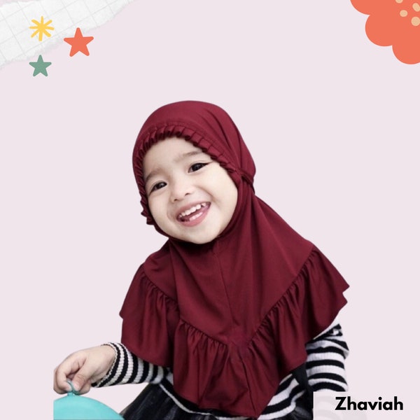 Hijab for Baby, Islamic Baby Girl Hijab, Toddler Hijab for 2-7 years, Muslim Baby Gift Hijab Outfit