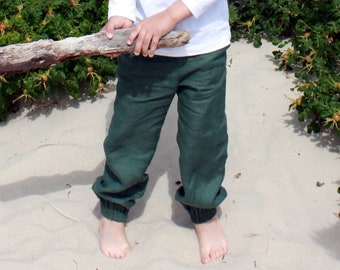 Unisex Linen Pants for Kids, Casual Linen Trousers for boys and girls, Loose Fit pants with pockets