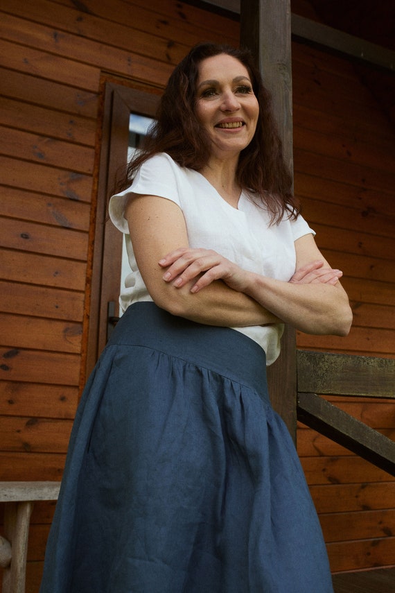 Casual midi skirt with pockets cheap
