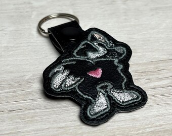 Border Collie keychain, embroidered dog keychain, dog bag charm, funny dog gifts for owners, Border Collie gifts, easter gifts for teens