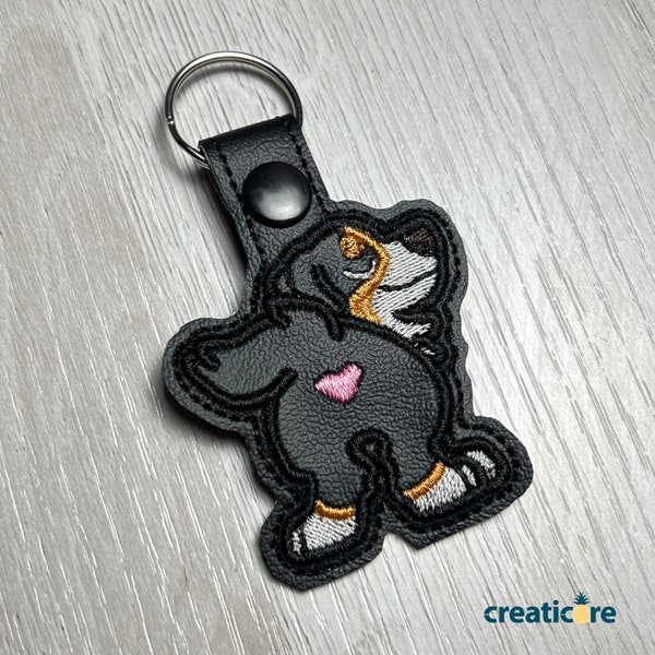 Bernese mountain dog keychain, dog butt keychain, dog bag charm, dog accessories, funny dog gifts for owners, birthday gift for dog lover