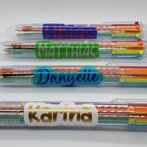 Customized multicolor pen. 0.5mm  retractable ballpoint pen. 6 colors in 1.