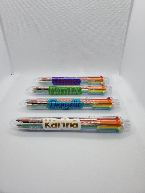 Customized Multicolor Pen. 0.5mm Retractable Ballpoint Pen. 6 Colors in 1.  