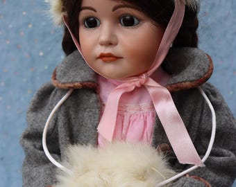 Gretchen - K & R 114 - Antique Repro - 20" bisque/composition Doll