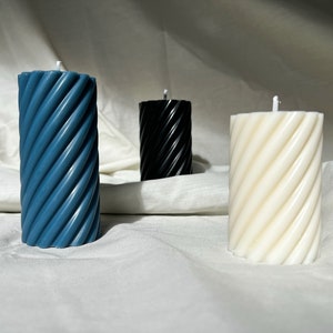 Spiral Pillar Candle  | Ribbed candle | Home-decor candle |Aesthetic candle | Pillar candle | Soy candle | Gift for her | twisted