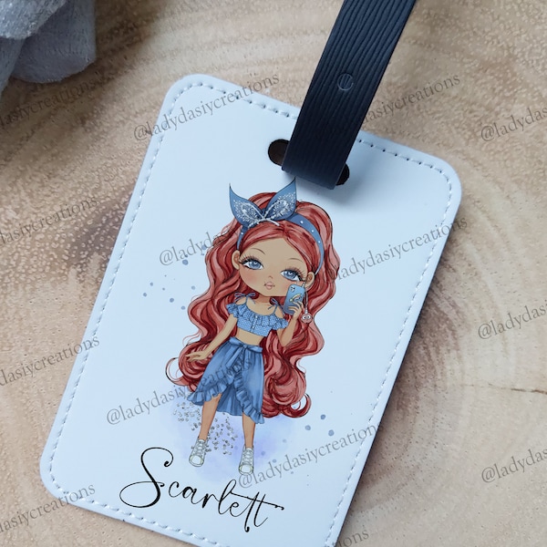 Luggage Tag, Personalised Luggage Tag, Girls Luggage Tag, Leather luggage Tag. Suitcase Tag, Suitcase Label, Girls Suitcase Tag, LEVI