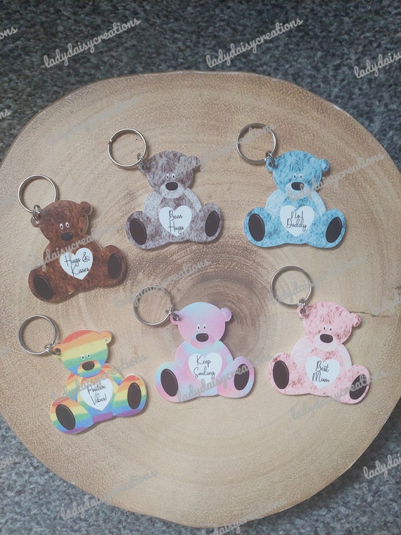 Personalised teddy bear keyring hotsell