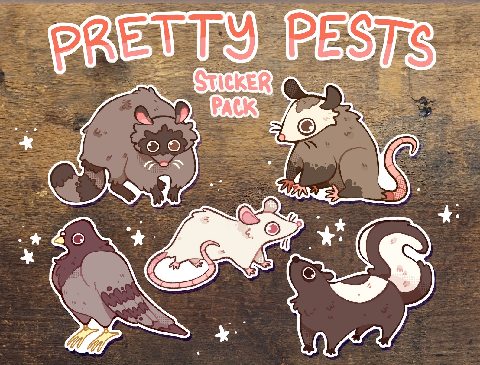 Pretty Pests Sticker Series – Cute Waterproof Vinyl Decals - Etsy