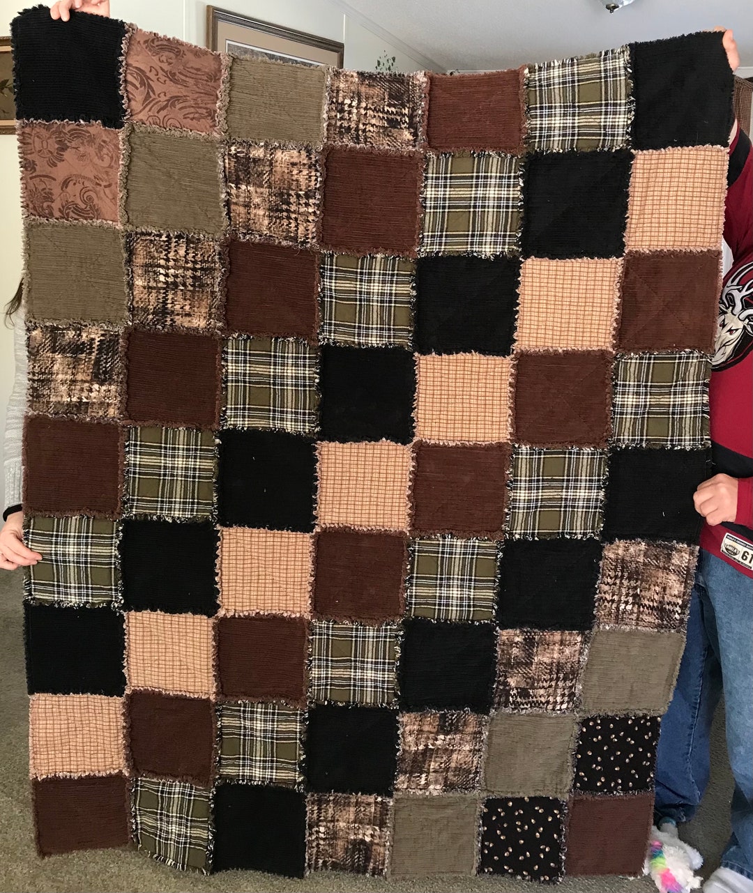 Earth Tone Rag Quilt - Etsy