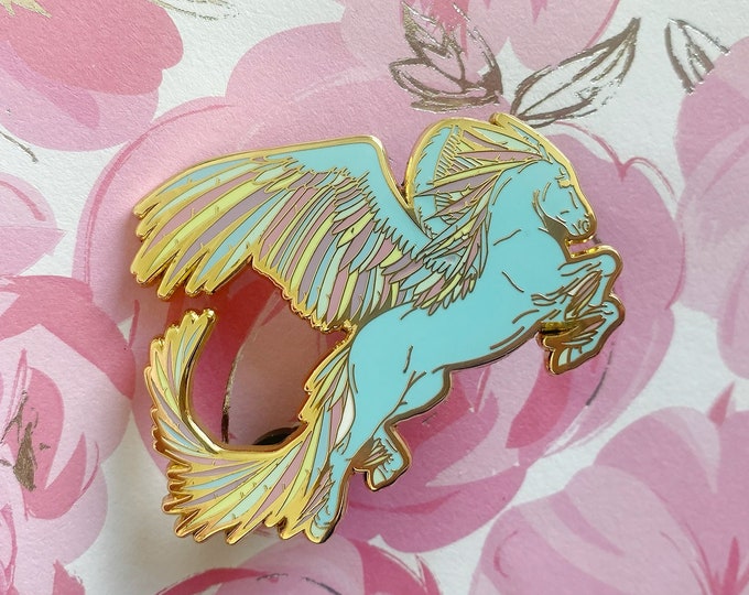 Fantasy Pegasus Enamel Pin Etsy