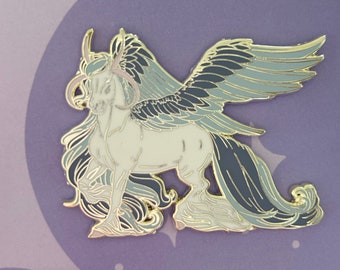 Dreamy Sky Blue Unicorn Pegasus Hard Enamel Pin