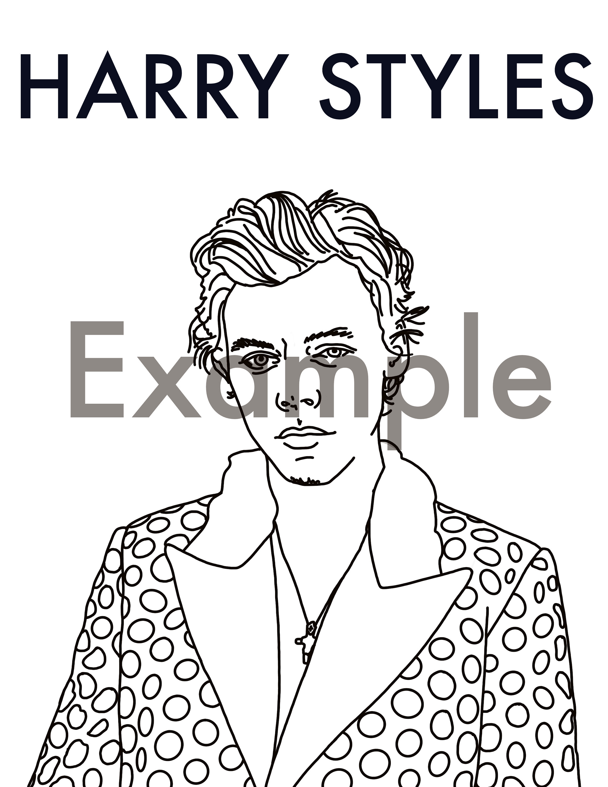 Harry Styles Printable Coloring Page Etsy