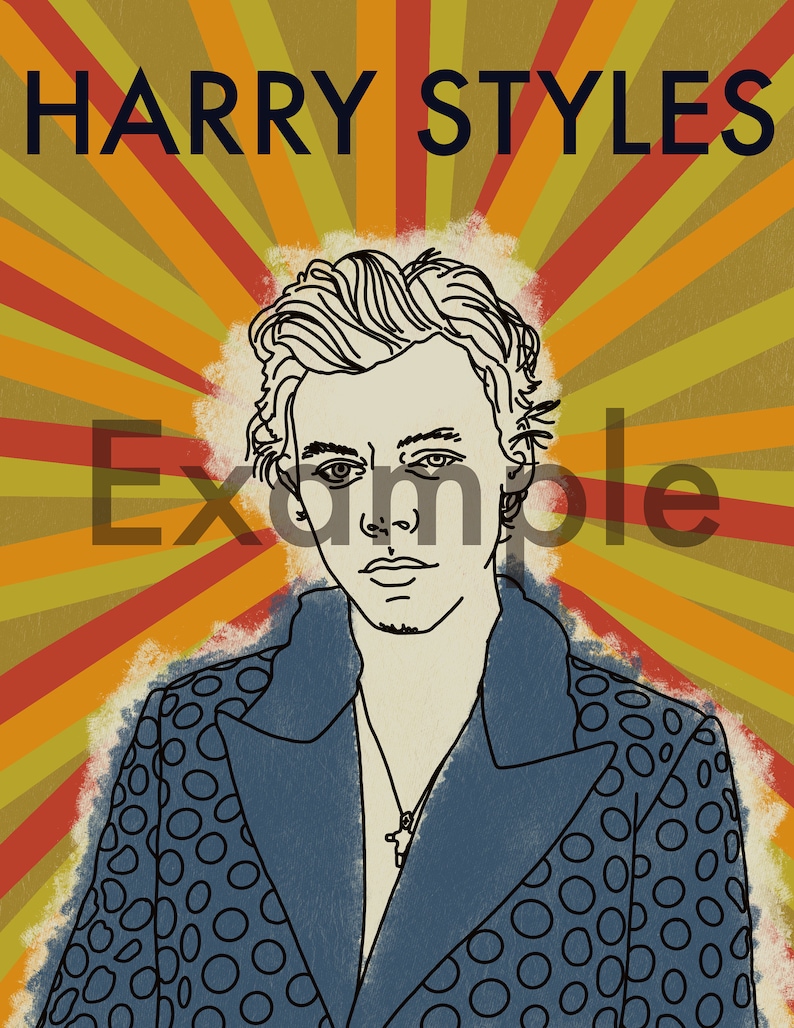 Harry Styles Printable Coloring Page Etsy
