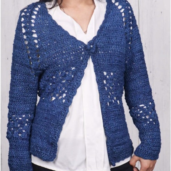 lndie Cardigan Sweater Crocheting Pattern