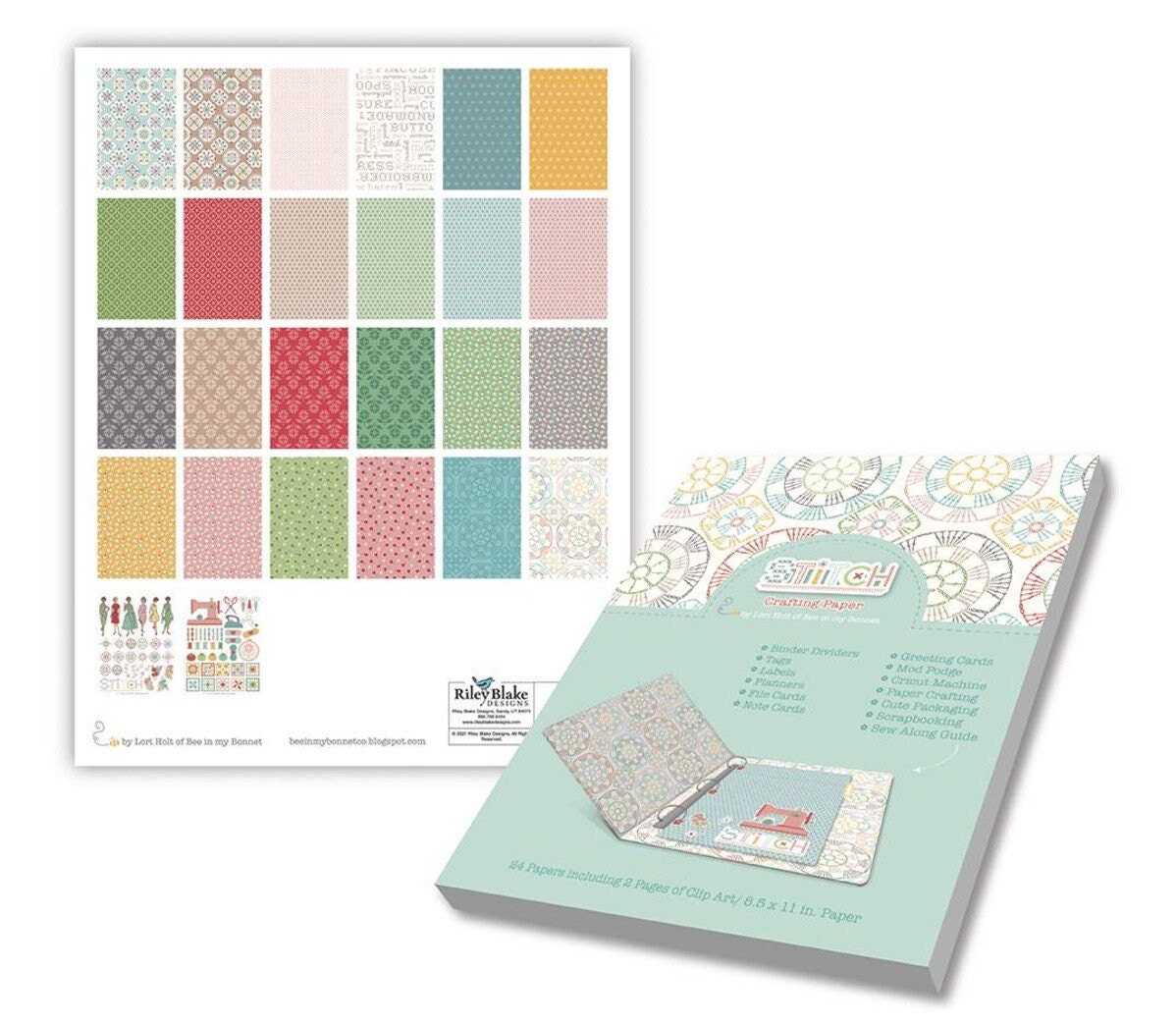 Lori Holt Cookbook Crafting Paper Pad - 8.5x11 Inch, 24 Printed Pages, Scrapbook & Planner Paper