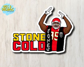 Stone Cold Chris Jones  - Waterproof, UV-resistant KC Chiefs vinyl sticker