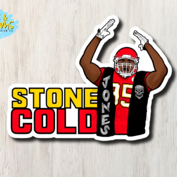 Stone Cold Chris Jones  - Waterproof, UV-resistant KC Chiefs vinyl sticker