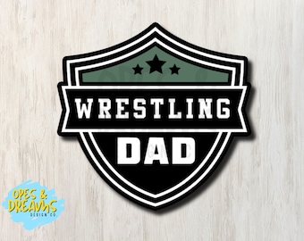 Wrestling Dad Badge: waterdichte, uv-bestendige vinylworstelsticker