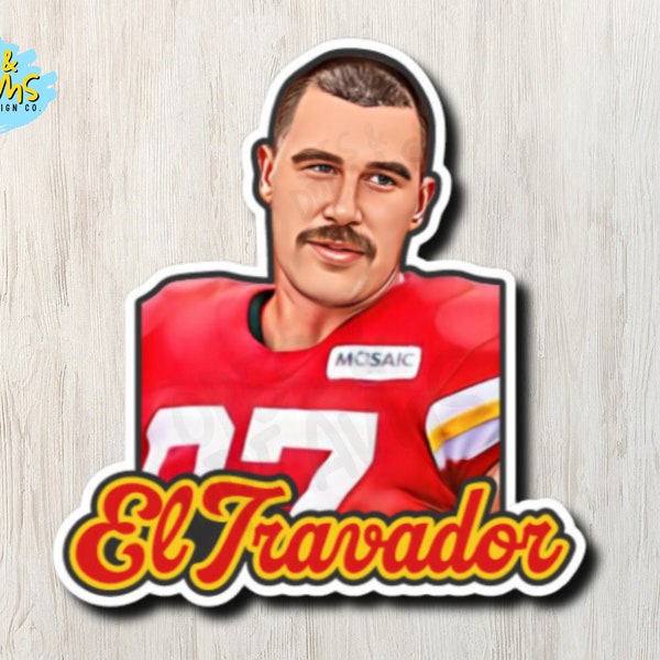 Travis "El Travador" Kelce Mustache - Waterproof, UV-resistant KC Chiefs vinyl sticker