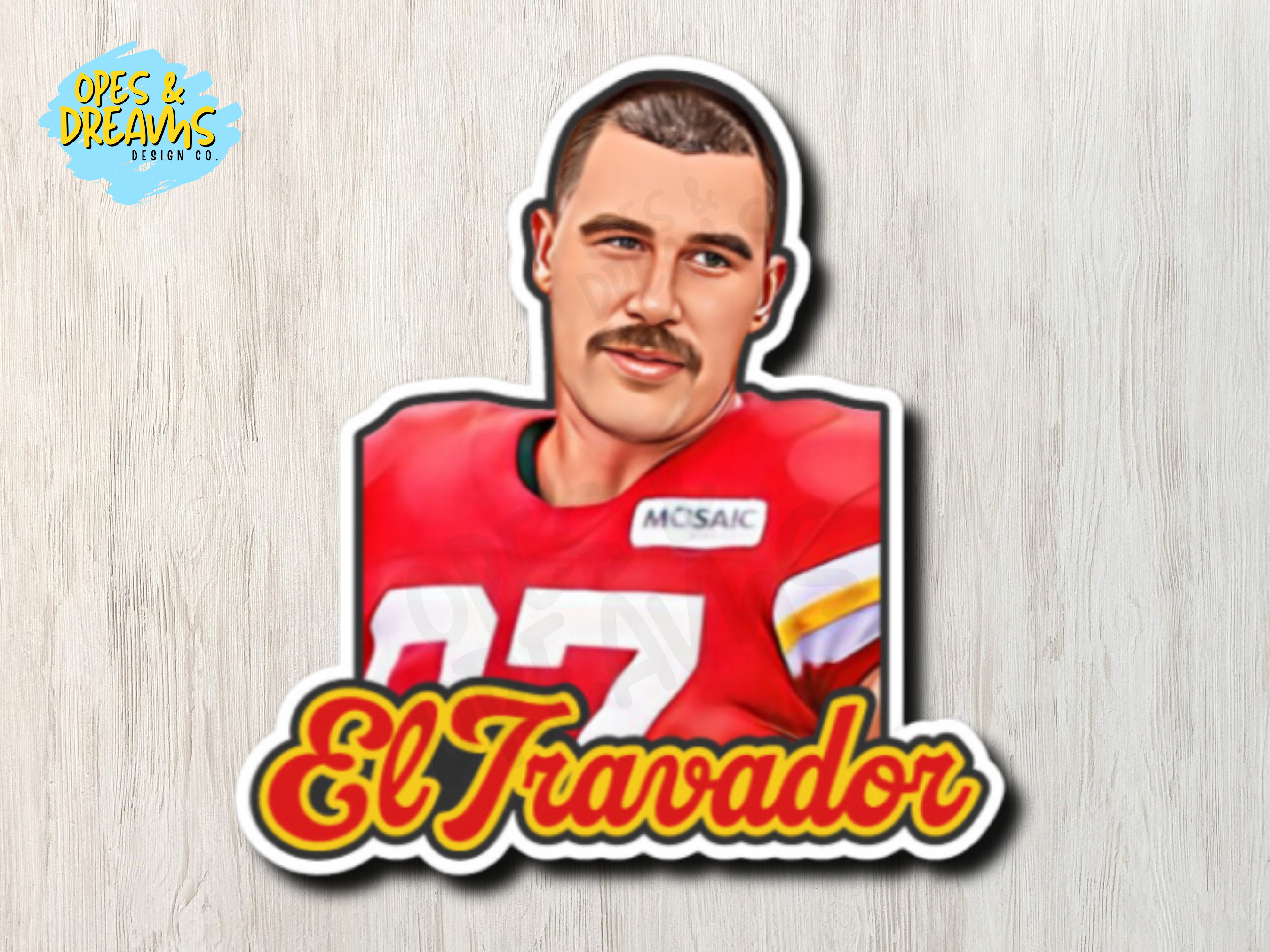 Travis el Travador Kelce Mustache Sticker Etsy
