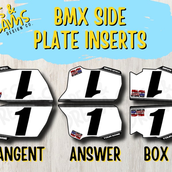 Customizable BMX Side Plate Decals - District, State, Gold Cup, RoC, NAG, NAT - Fit Box, Answer, and Tangent Side Plates