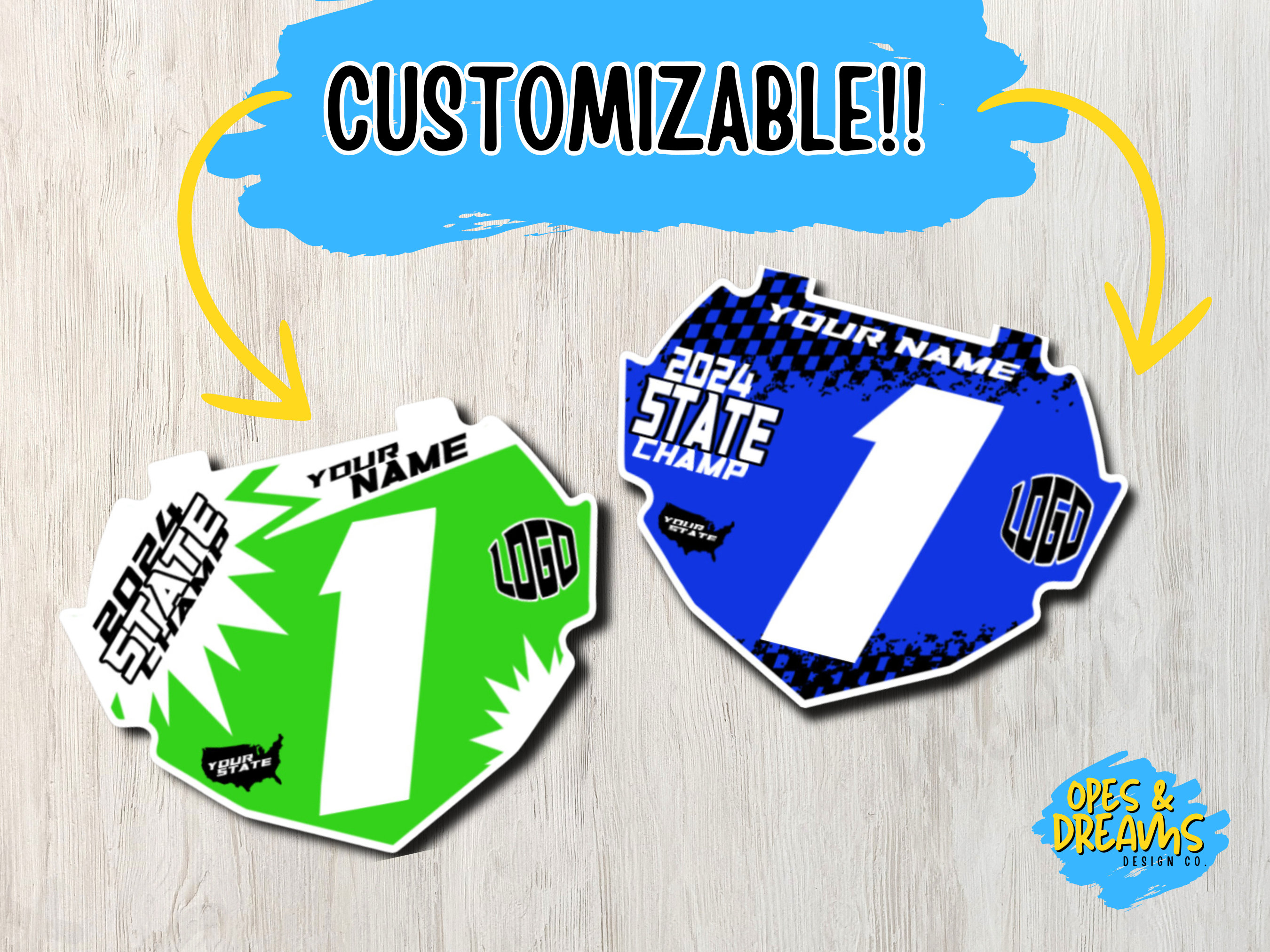 2024 State Champion BMX Number Plate Insets - Fits Answer, Box