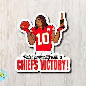 Isiah Pacheco Pairs Perfectly with a Chiefs Victory  - Waterproof, laminated KC Chiefs vinyl sticker