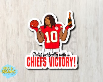 Isiah Pacheco Pairs Perfectly with a Chiefs Victory  - Waterproof, laminated KC Chiefs vinyl sticker