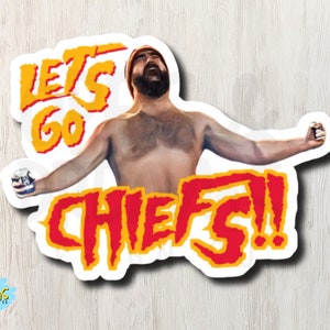 Jason Kelce Shirtless Chiefs Hype Man - Waterproof, UV-resistant KC Chiefs vinyl sticker