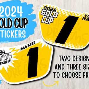 2024 BMX Gold Cup Championship Number Plate Stickers for Class and Cruiser - Not Plate Inserts