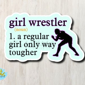 Girl Wrestler Definition - Waterproof, UV-resistant vinyl wrestling sticker