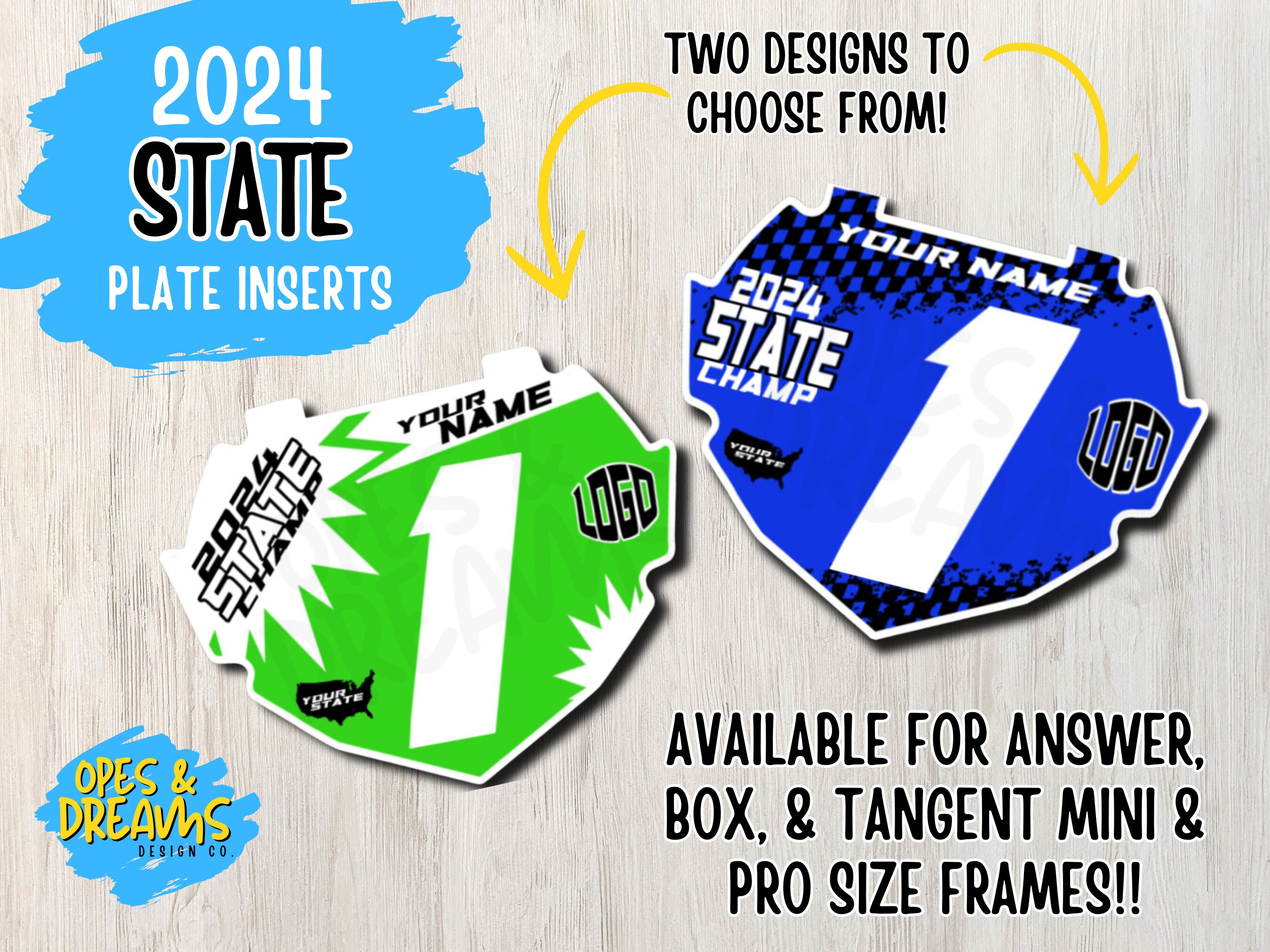 アクセサリー bmx Transfer Certificate 2024 State Champion BMX Number Plate Insets - Fits Answer, Box