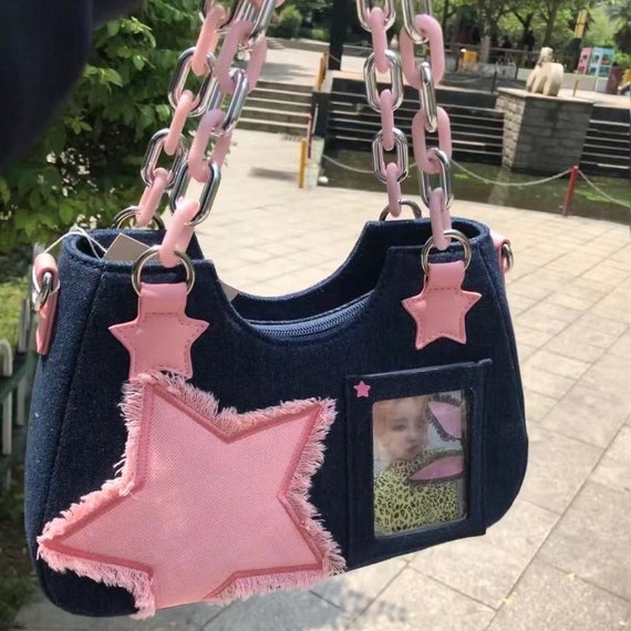 Y2k Fashion Women's Handbags Stars Pattern Cool Girls Underarm Bag