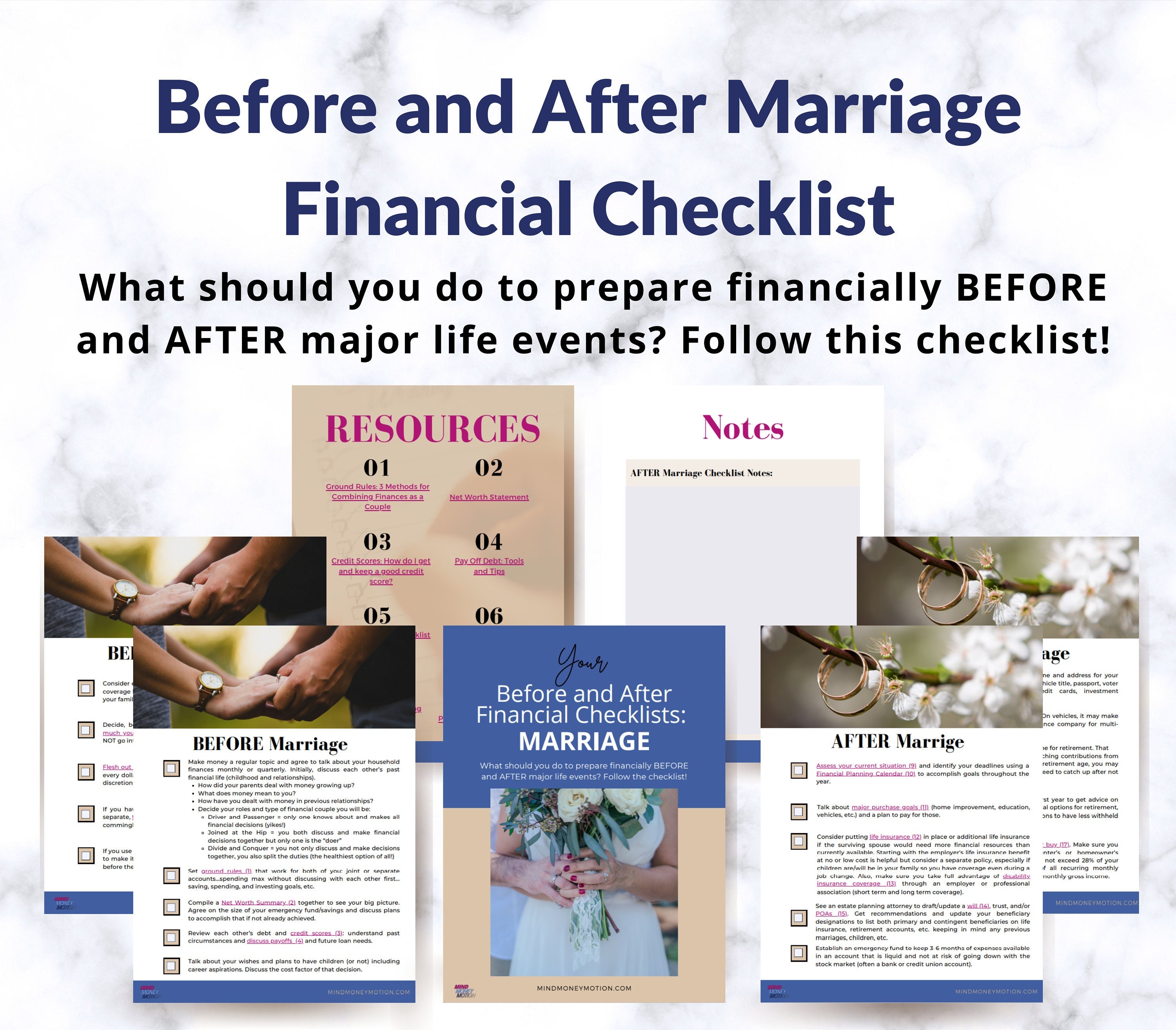 Before and After Financial Checklists: Marriage - Etsy, image size:3000x2626