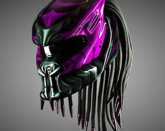 Neuer Custom Predator Motorradhelm Pink Water (Dot & Ece Approved)