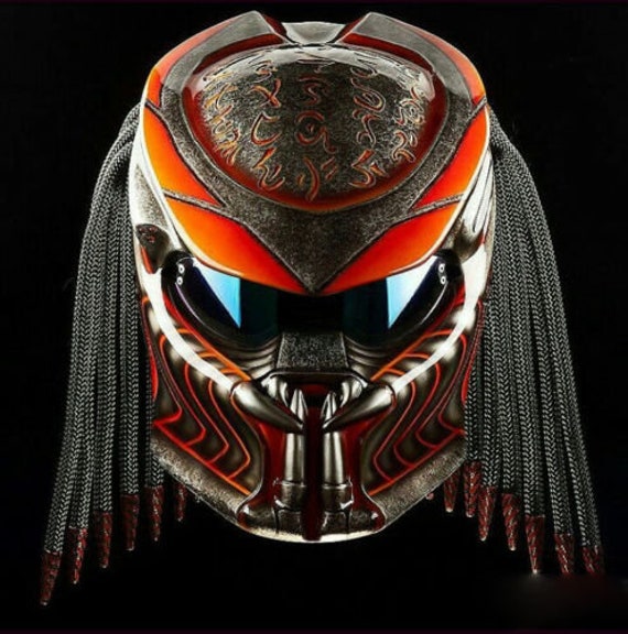 Orange predator sale motorcycle helmet