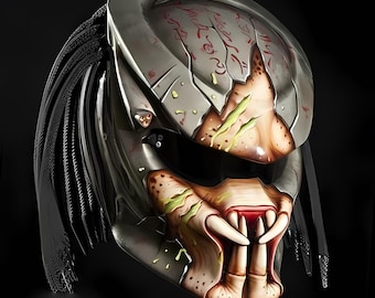 Top Predator Motorcycle Helmet Custom Fangs 3D Monster Style (Dot & Ece Approved)