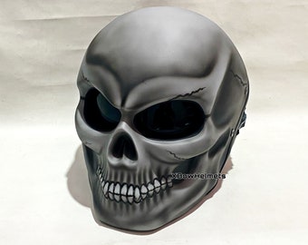 Nueva llegada Custom Skull Motorcycle Classic Gray Helmet (Dot & Ece Approved)