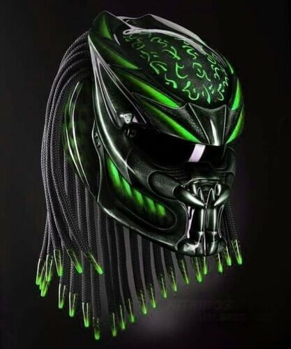 nacionalismo daño verano Casco de motocicleta Predator personalizado pintado de verde - Etsy España