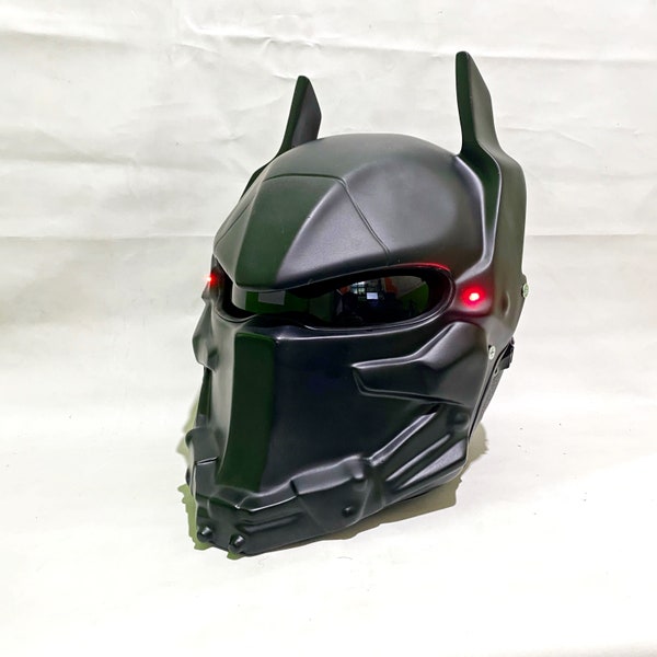 Custom Arkham Motorcycle Helmet Black Style (Dot & Ece Approved)