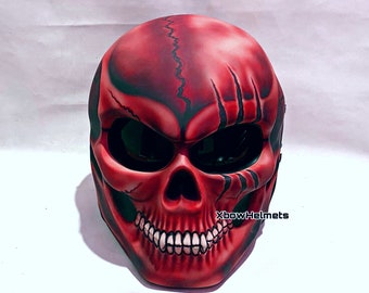 New Arrival Custom Red Skull Motorcycle Helmet Crack Style